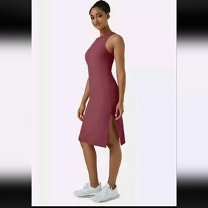 Halara Softlyzero Airy Sleeveless Split Cool Touch Midi Casual Dress-UPF50 Small